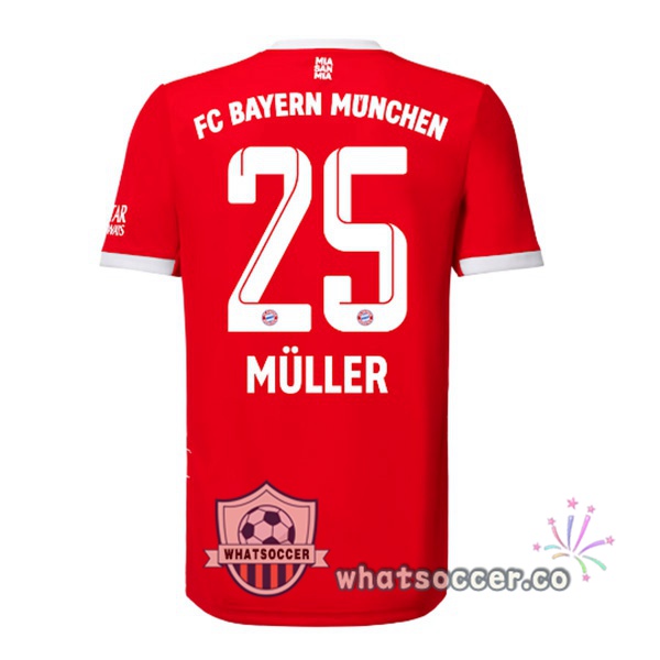 Bayern Munich （Müller 25） Home Soccer Jerseys Red 2022-2023