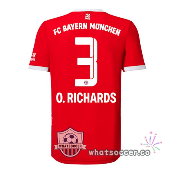 Bayern Munich （O. Richards 3） Home Soccer Jerseys Red 2022-2023