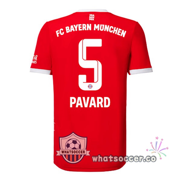Bayern Munich （Pavard 5） Home Soccer Jerseys Red 2022-2023