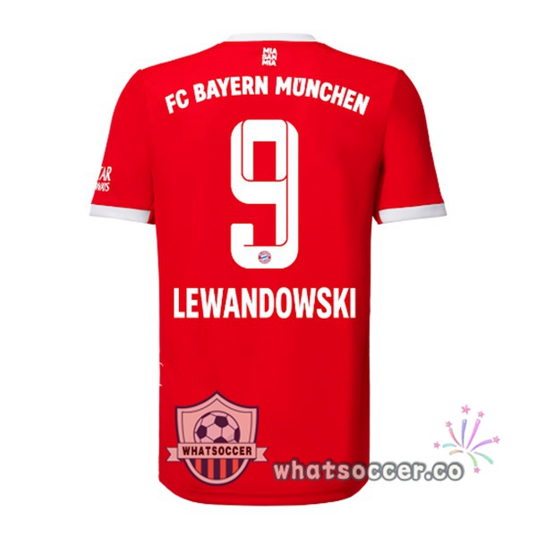 Bayern Munich （Lewandowski 9） Home Soccer Jerseys Red 2022-2023