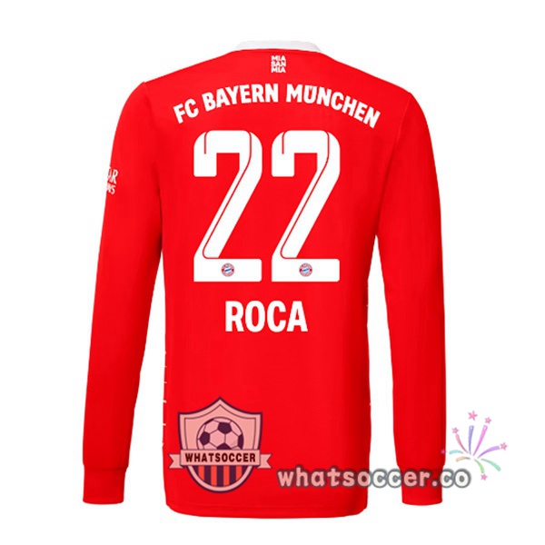 Bayern Munich （Roca 22） Home Soccer Jerseys Long Sleeve Red 2022-2023