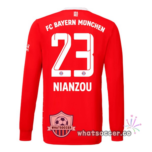 Bayern Munich （Nianzou 23） Home Soccer Jerseys Long Sleeve Red 2022-2023