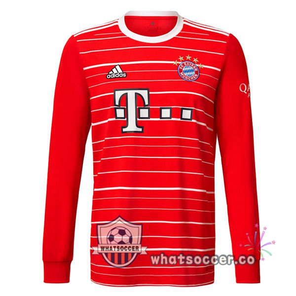 Bayern Munich Home Soccer Jerseys Long Sleeve Red 2022-2023