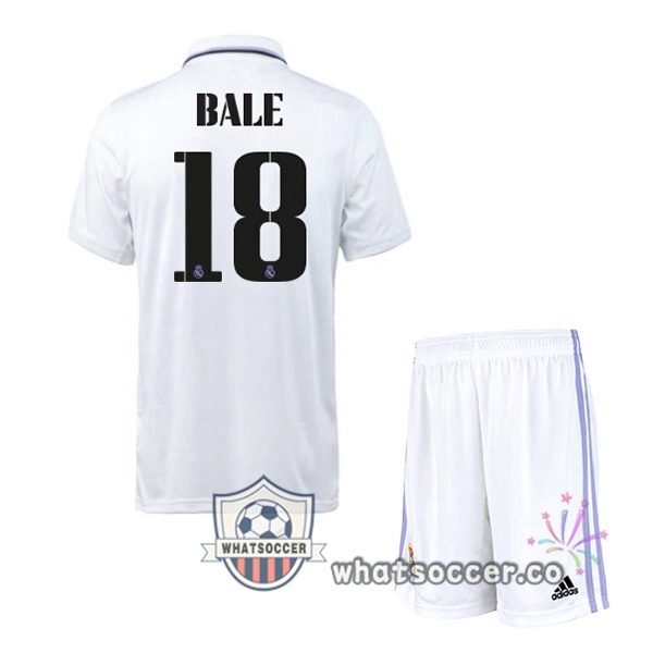 Real Madrid (Bale 18) Kids Home Soccer Jerseys White 2022-2023