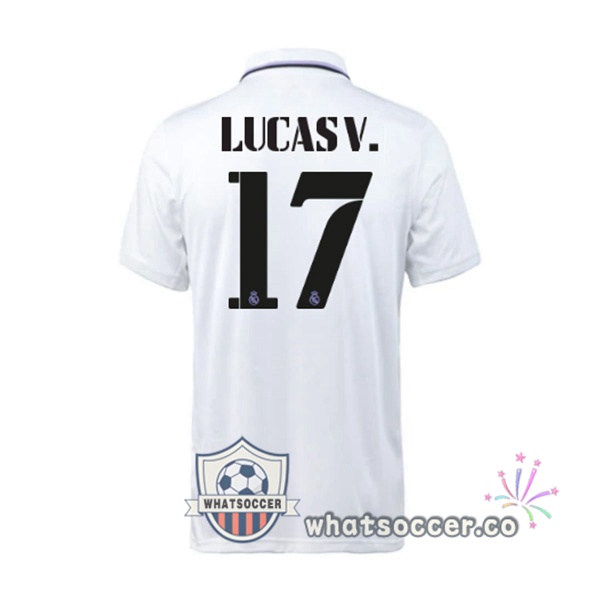 Real Madrid (Lucas V. 17) Home Soccer Jerseys White 2022-2023