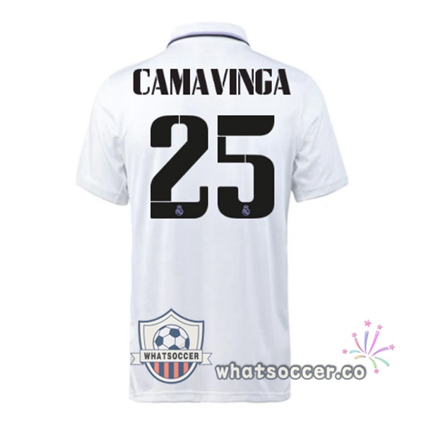 Real Madrid (Camavinga 25) Home Soccer Jerseys White 2022-2023