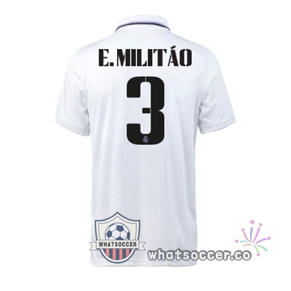 Real Madrid (E. Militão 3) Home Soccer Jerseys White 2022-2023