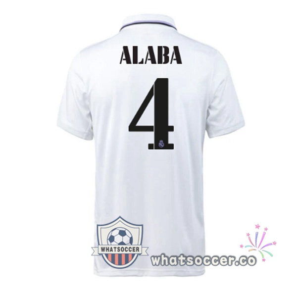 Real Madrid (Alaba 4) Home Soccer Jerseys White 2022-2023