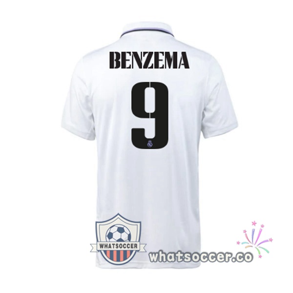 Real Madrid (Benzema 9) Home Soccer Jerseys White 2022-2023