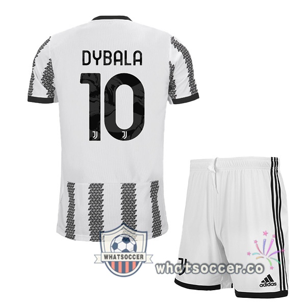 Juventus (DYBALA 10) Kids Home Soccer Jerseys White Black 2022-2023