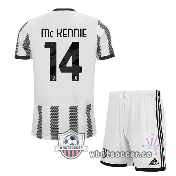 Juventus (MCKENNIE 14) Kids Home Soccer Jerseys White Black 2022-2023