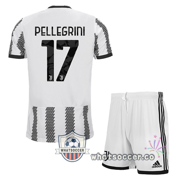 Juventus (PELLEGRINI 17) Kids Home Soccer Jerseys White Black 2022-2023