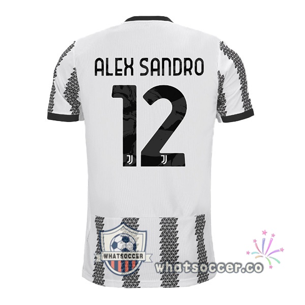 Juventus (ALEX SANDRO 12) Home Soccer Jerseys White Black 2022-2023