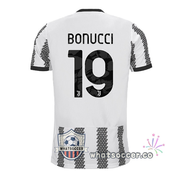 Juventus (BONUCCI 19) Home Soccer Jerseys White Black 2022-2023