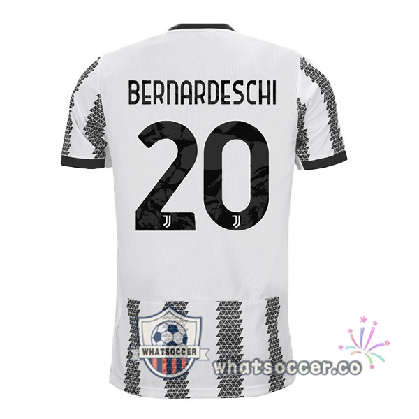 Juventus (BERNARDESCHI 20) Home Soccer Jerseys White Black 2022-2023