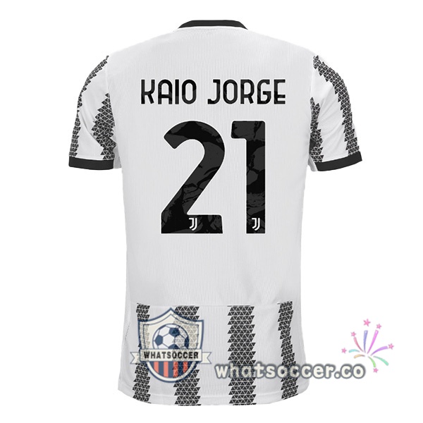 Juventus (KAIO JORGE 21) Home Soccer Jerseys White Black 2022-2023