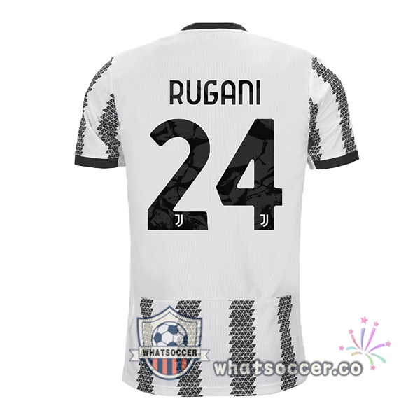 Juventus (RUGANI 24) Home Soccer Jerseys White Black 2022-2023