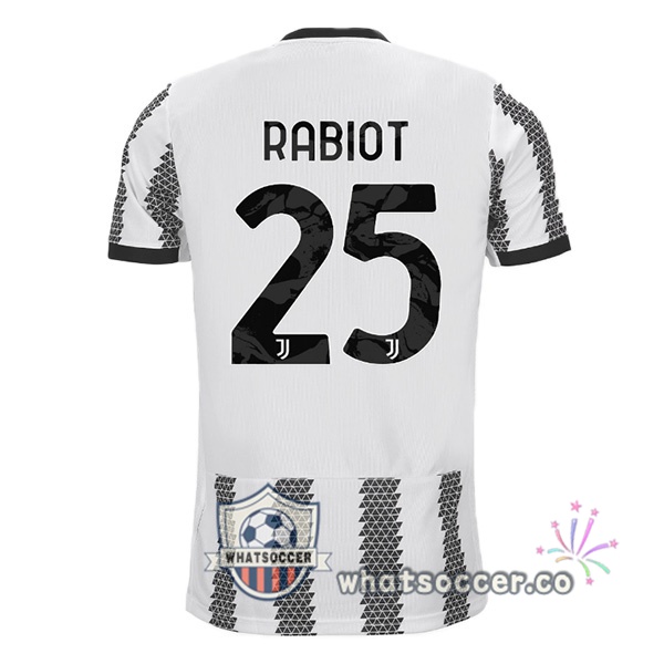 Juventus (RABIOT 25) Home Soccer Jerseys White Black 2022-2023
