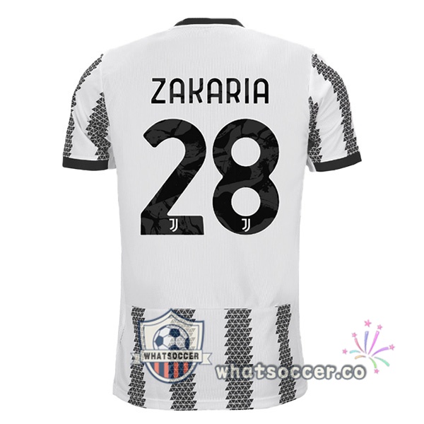 Juventus (ZAKARIA 28) Home Soccer Jerseys White Black 2022-2023