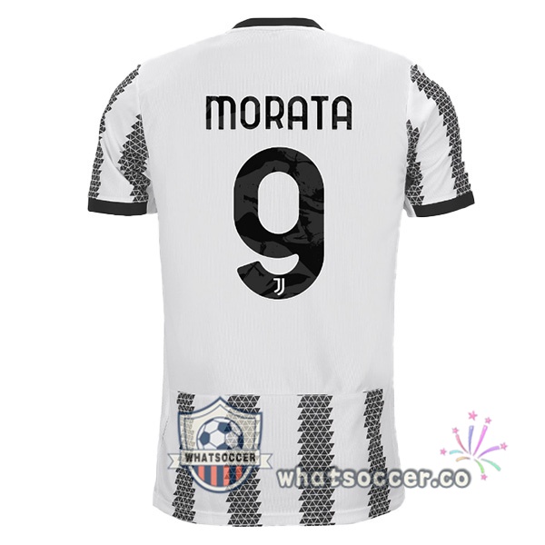 Juventus (MORATA 9) Home Soccer Jerseys White Black 2022-2023