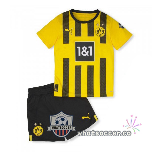 Dortmund BVB Kids Home Soccer Jerseys Yellow 2022-2023