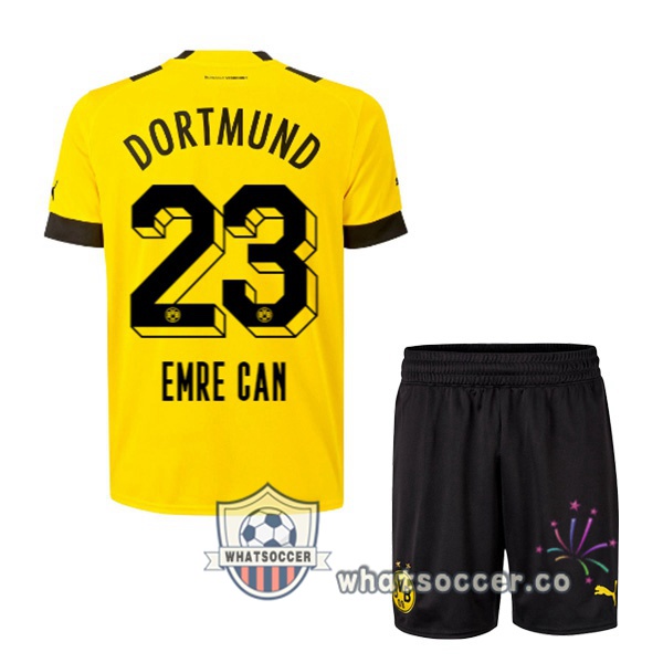 Dortmund BVB (Emre Can 23) Kids Home Soccer Jerseys Yellow 2022-2023