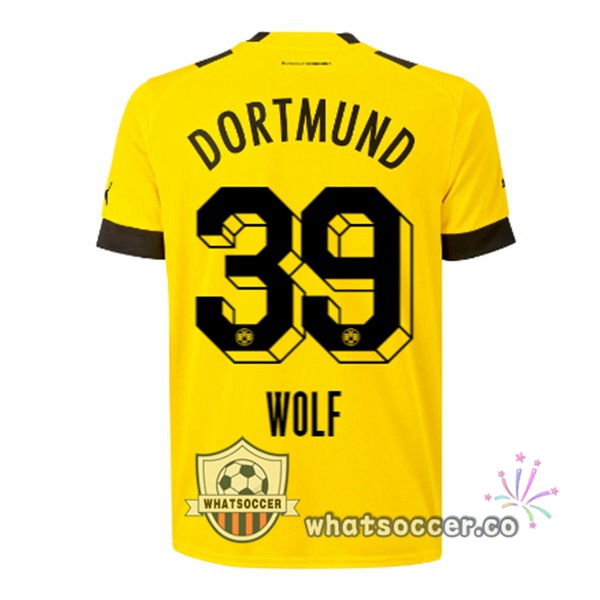 Dortmund BVB (Wolf 39) Home Soccer Jerseys Yellow 2022-2023