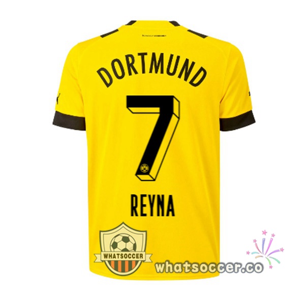 Dortmund BVB (Reyna 7) Home Soccer Jerseys Yellow 2022-2023
