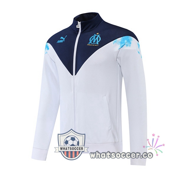Olympique de Marseille Soccer Jacket White 2022-2023