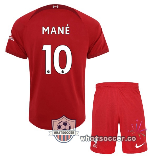 FC Liverpool (MANE 10) Kids Home Soccer Jerseys Red 2022-2023