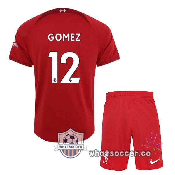 FC Liverpool (GOMEZ 12) Kids Home Soccer Jerseys Red 2022-2023