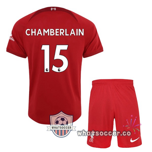 FC Liverpool (CHAMBERLAIN 15) Kids Home Soccer Jerseys Red 2022-2023