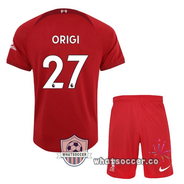 FC Liverpool (ORIGI 27) Kids Home Soccer Jerseys Red 2022-2023