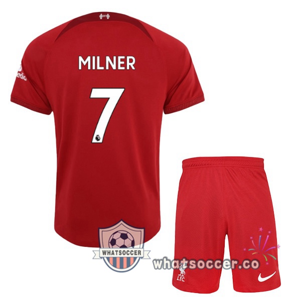 FC Liverpool (MILNER 7) Kids Home Soccer Jerseys Red 2022-2023