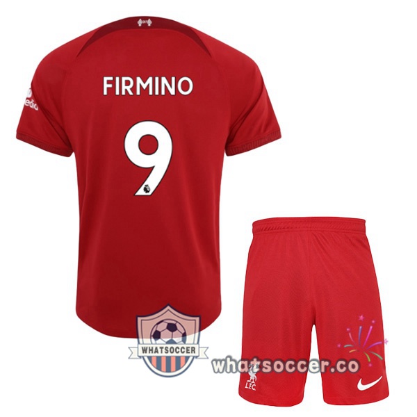 FC Liverpool (FIRMINO 9) Kids Home Soccer Jerseys Red 2022-2023