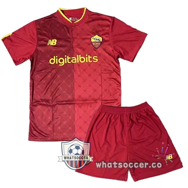 AS Roma Kids Home Soccer Jerseys Red 2022-2023