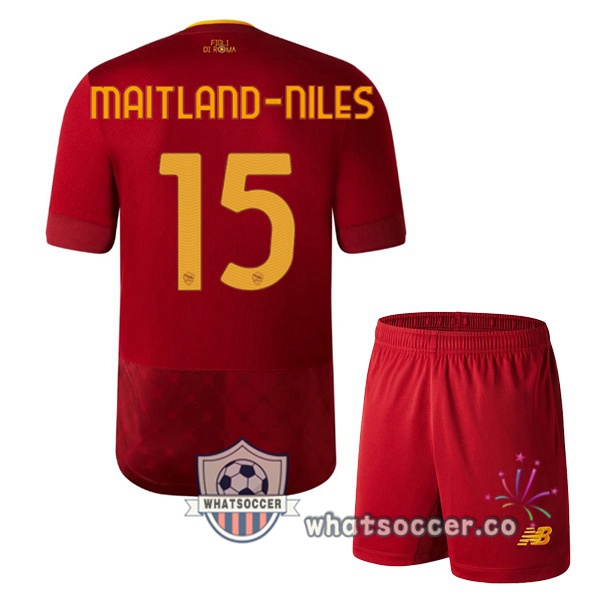 AS Roma (MAITLAND-NILES 15) Kids Home Soccer Jerseys Red 2022-2023