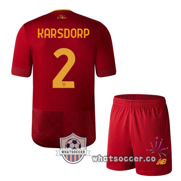 AS Roma (KARSDORP 2) Kids Home Soccer Jerseys Red 2022-2023