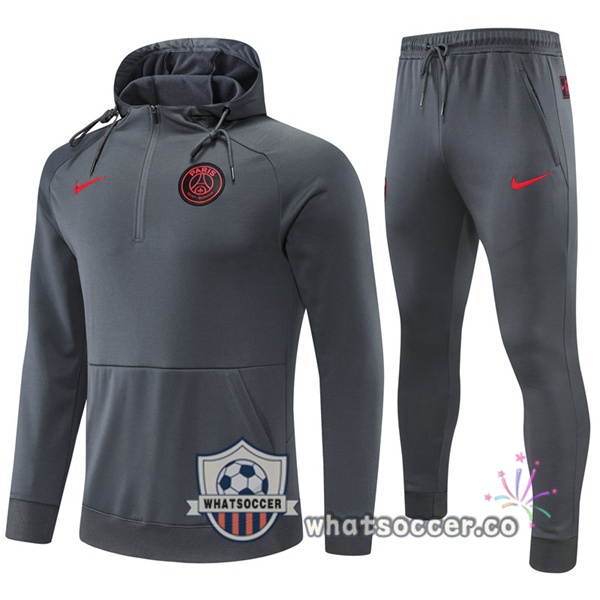 Paris PSG Gray Hooded Jacket 2022-2023