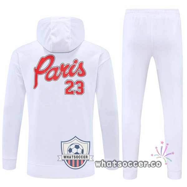 JORDAN Paris PSG White Hooded Jacket 2022-2023