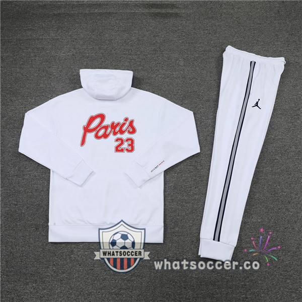 JORDAN Paris PSG White Hooded Jacket 2022-2023