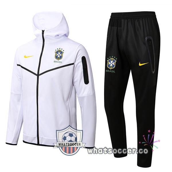 Brazil White Hooded Jacket 2022-2023