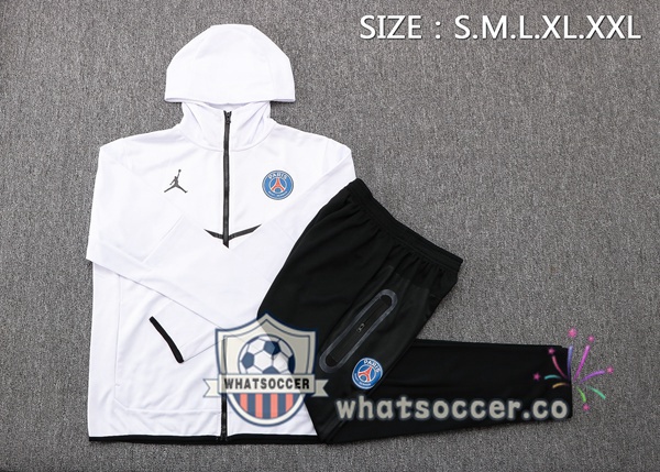 JORDAN Paris PSG White Hooded Jacket 2022-2023