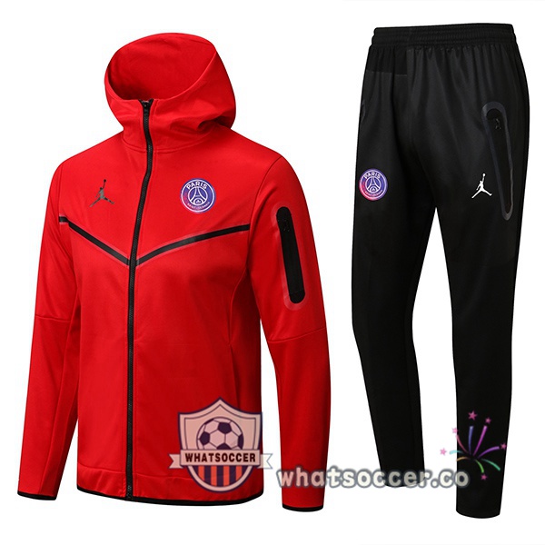 JORDAN Paris PSG Red Hooded Jacket 2022-2023