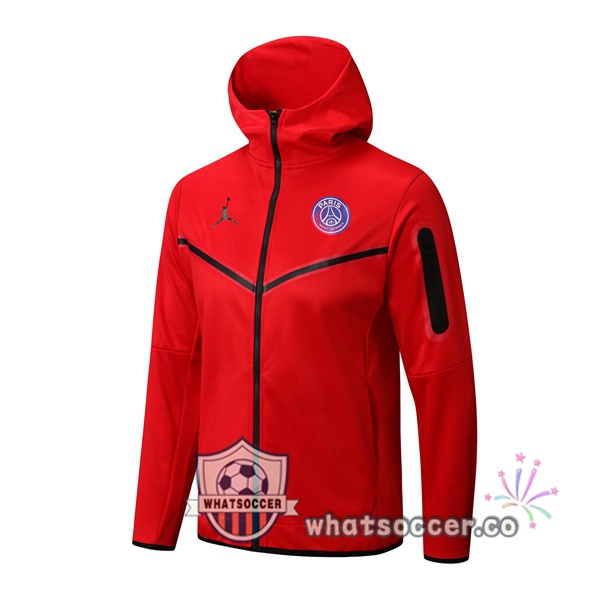 JORDAN Paris PSG Hooded Jacket Red 2022-2023