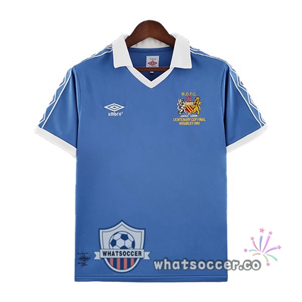 Manchester City Retro Home Soccer Jerseys Blue 1981-1982