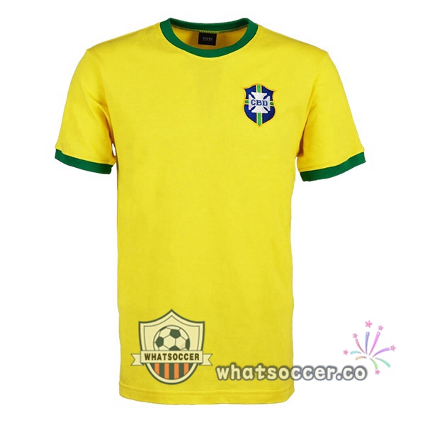 Brazil Retro Home Soccer Jerseys Yellow 1970