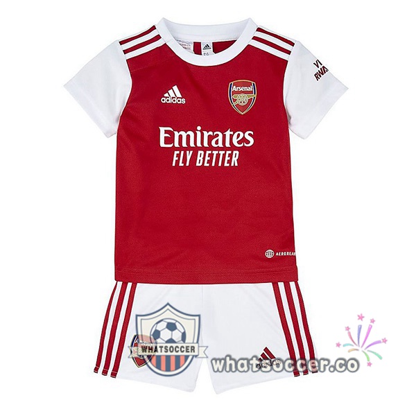 Arsenal Kids Home Soccer Jerseys Red White 2022-2023