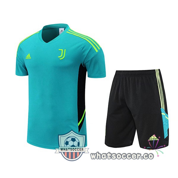 Juventus Training T-Shirts + Shorts Green 2022-2023