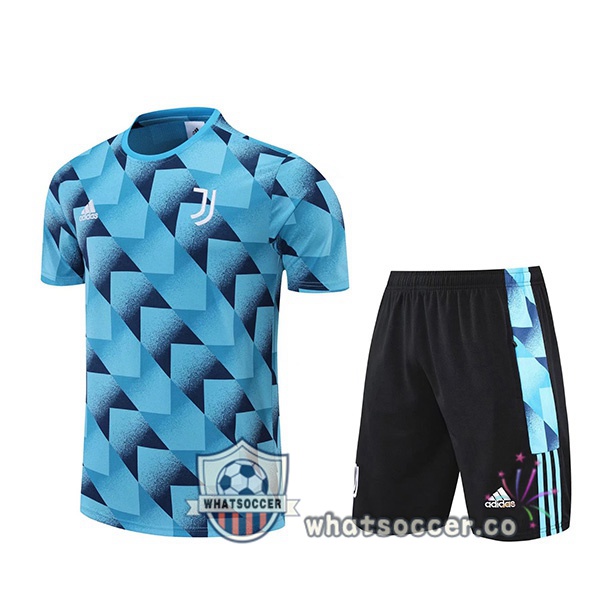 Juventus Training T-Shirts + Shorts Blue 2022-2023